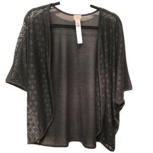 Easywear by Chico’s Black Mesh Short Sleeve Sz 1